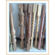 Modern carving wood handrailing red oak staircase pillars